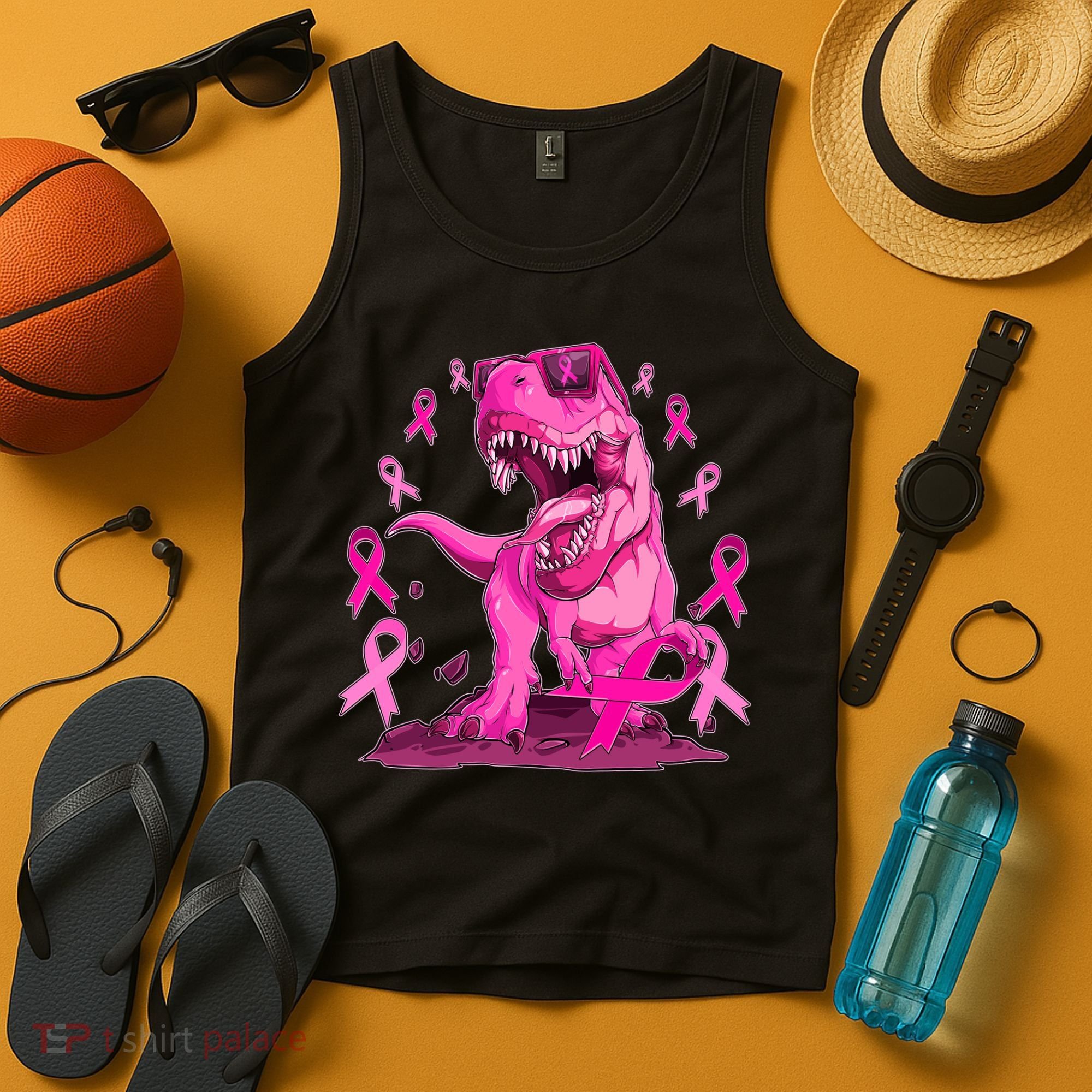 Breast Cancer Awareness Wear Pink Trex Dinosaur Tank Top