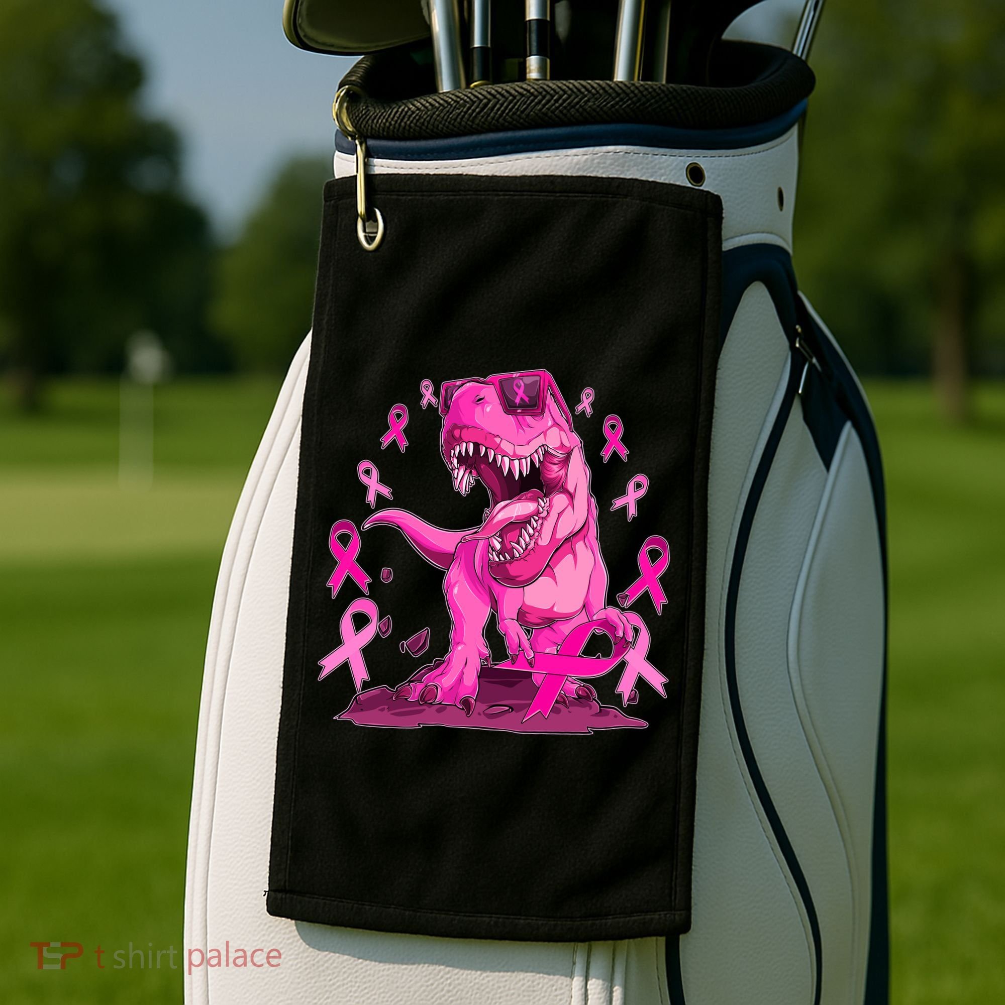 Breast Cancer Awareness Wear Pink Trex Dinosaur Golf Towel