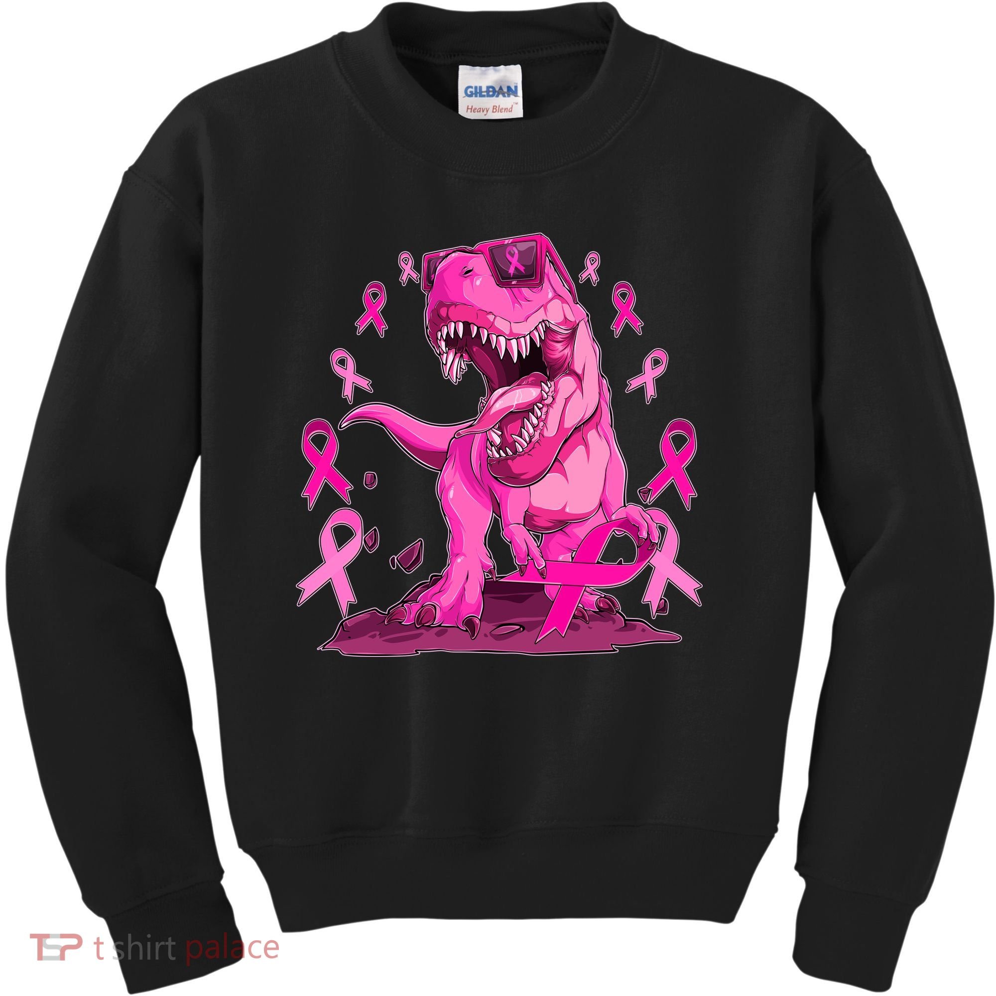 Breast Cancer Awareness Wear Pink Trex Dinosaur Kids Sweatshirt