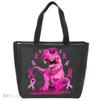 Breast Cancer Awareness Wear Pink Trex Dinosaur Tote Bag thumb 0
