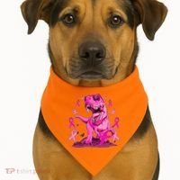 Breast Cancer Awareness Wear Pink Trex Dinosaur USA-Made Doggie Bandana thumb 1