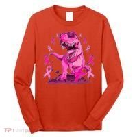 Breast Cancer Awareness Wear Pink Trex Dinosaur Long Sleeve Shirt thumb 0