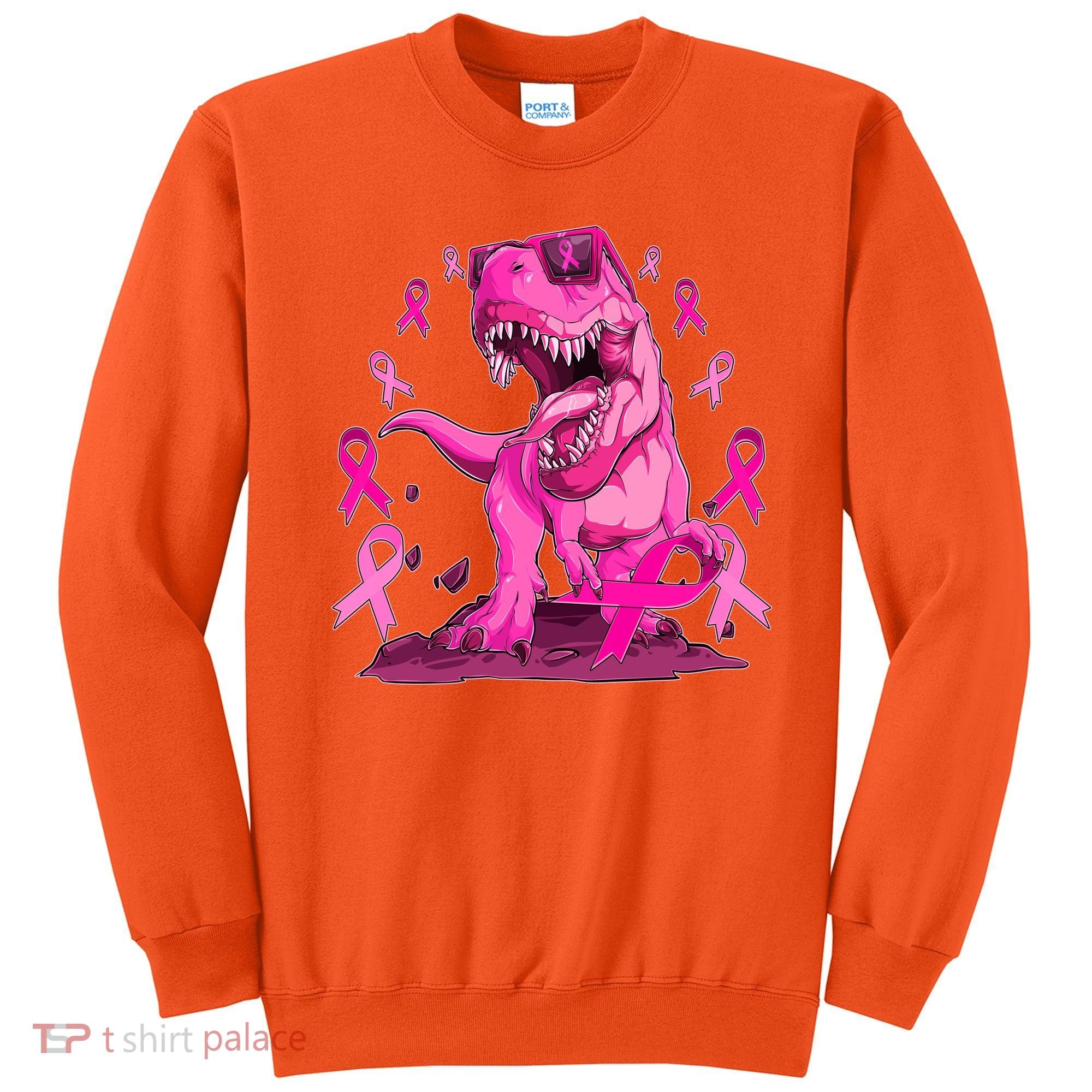 Breast Cancer Awareness Wear Pink Trex Dinosaur Sweatshirt
