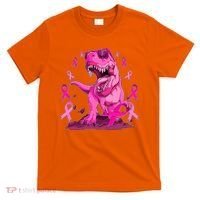 Breast Cancer Awareness Wear Pink Trex Dinosaur T-Shirt thumb 0