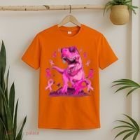 Breast Cancer Awareness Wear Pink Trex Dinosaur T-Shirt thumb 2