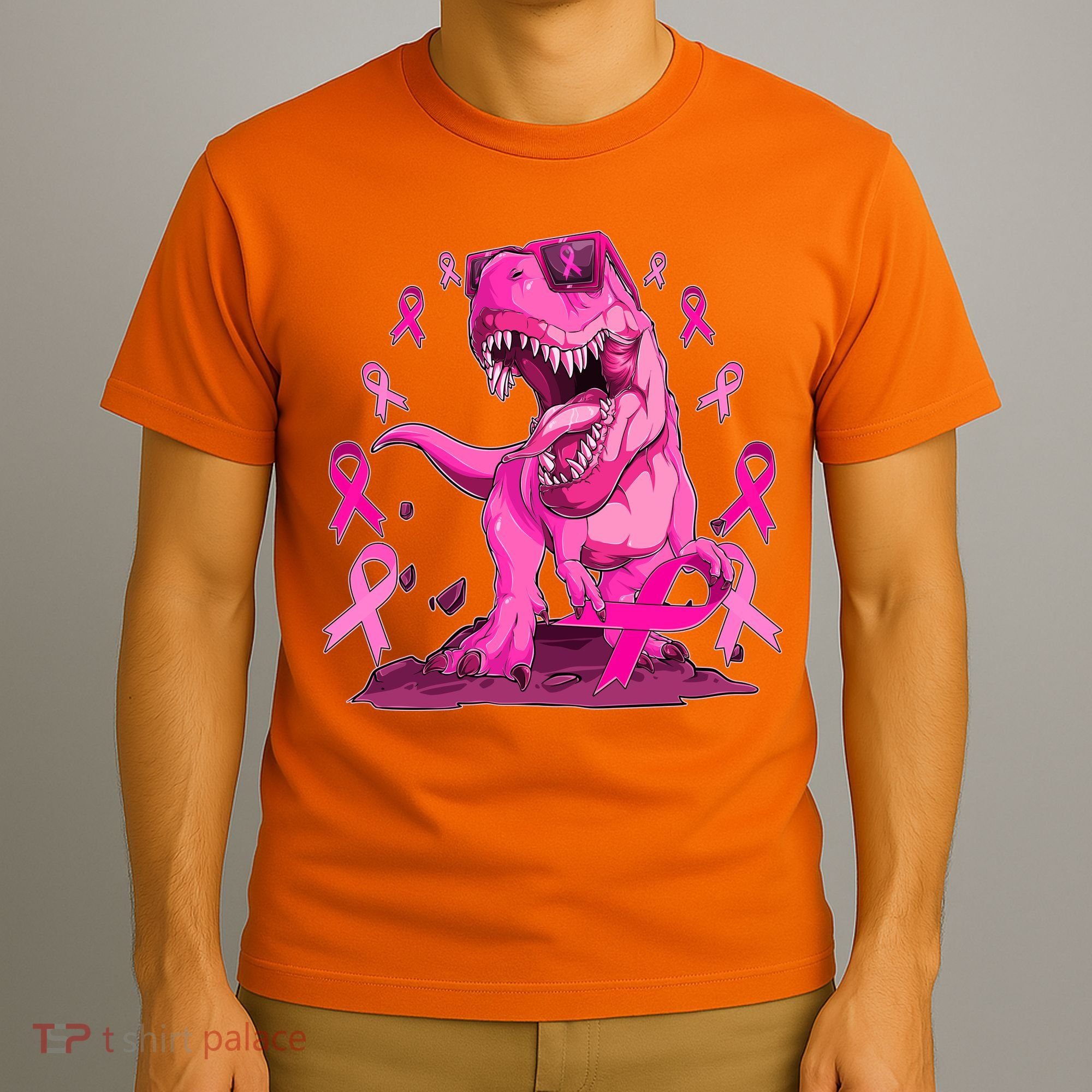 Breast Cancer Awareness Wear Pink Trex Dinosaur T-Shirt