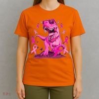 Breast Cancer Awareness Wear Pink Trex Dinosaur T-Shirt thumb 4
