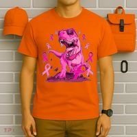 Breast Cancer Awareness Wear Pink Trex Dinosaur T-Shirt thumb 6