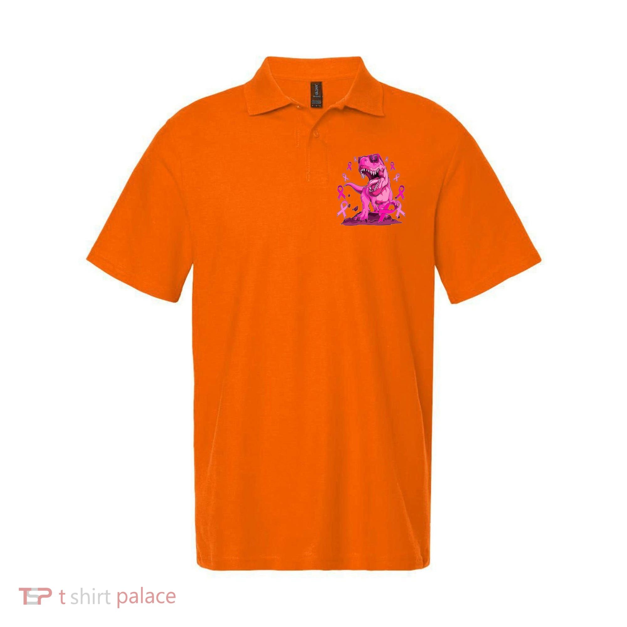 Breast Cancer Awareness Wear Pink Trex Dinosaur Polo
