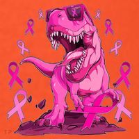 Breast Cancer Awareness Wear Pink Trex Dinosaur Baby Bodysuit thumb 2