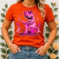 Breast Cancer Awareness Wear Pink Trex Dinosaur Women's T-Shirt thumb 2