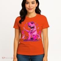 Breast Cancer Awareness Wear Pink Trex Dinosaur Women's T-Shirt thumb 4