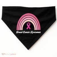 Breast Cancer Awareness Pink Rainbow Ribbon USA-Made Doggie Bandana thumb 0