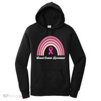 Breast Cancer Awareness Pink Rainbow Ribbon Women's Hoodie thumb 0