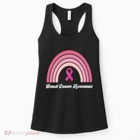 Breast Cancer Awareness Pink Rainbow Ribbon Women's Tank Top thumb 0
