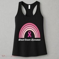 Breast Cancer Awareness Pink Rainbow Ribbon Women's Tank Top thumb 3