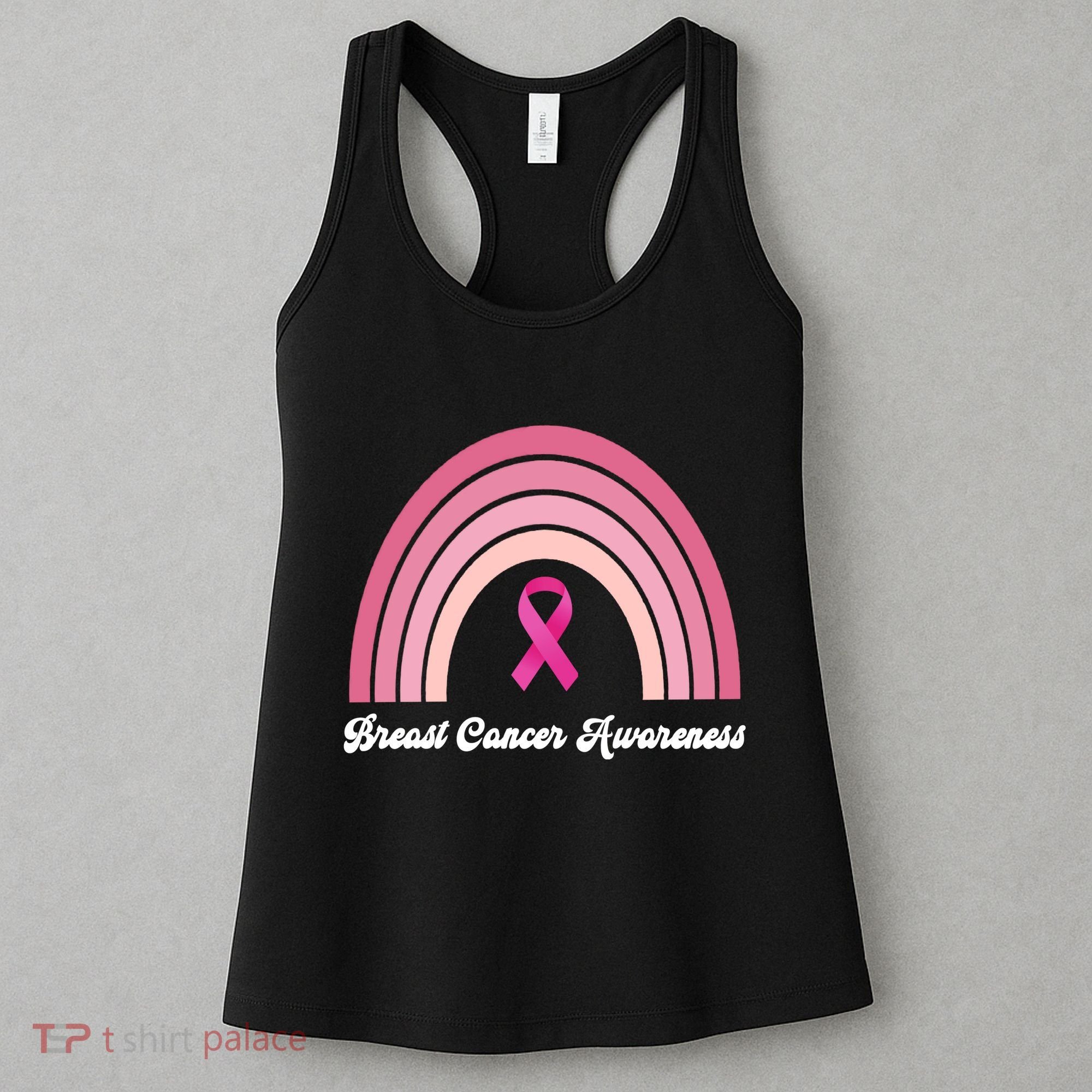 Breast Cancer Awareness Pink Rainbow Ribbon Women's Tank Top