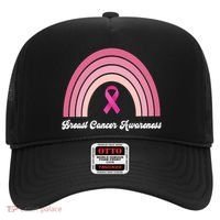 Breast Cancer Awareness Pink Rainbow Ribbon Hat thumb 0