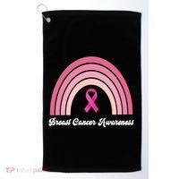 Breast Cancer Awareness Pink Rainbow Ribbon Golf Towel thumb 0