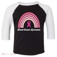 Breast Cancer Awareness Pink Rainbow Ribbon Toddler Fine Jersey T-Shirt thumb 0
