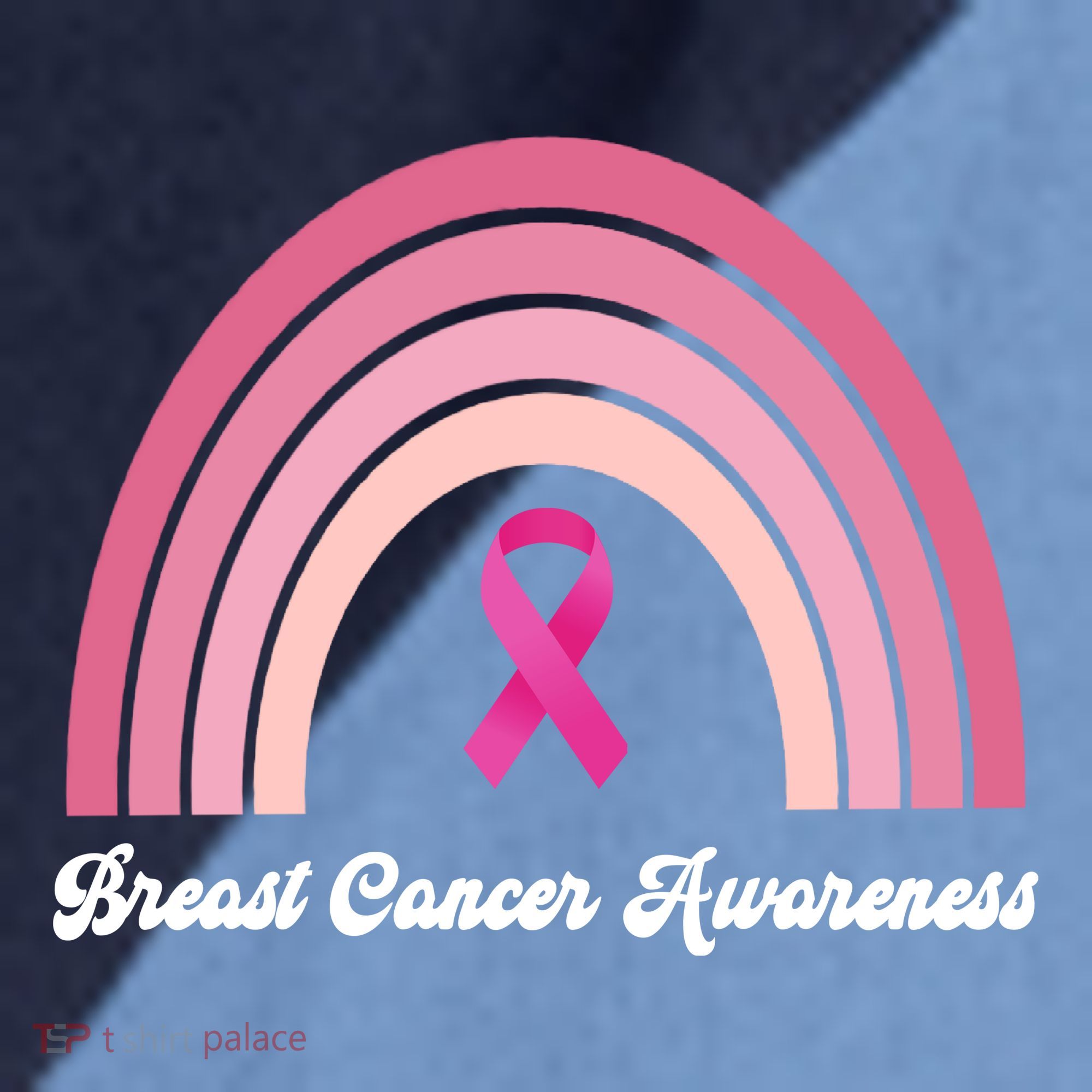 Breast Cancer Awareness Pink Rainbow Ribbon Raglan Baseball Sleeve Shirt