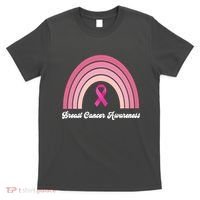 Breast Cancer Awareness Pink Rainbow Ribbon T-Shirt thumb 0