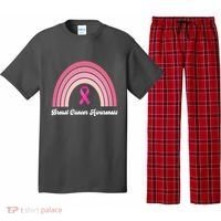 Breast Cancer Awareness Pink Rainbow Ribbon Pajama Set thumb 0
