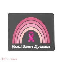 Breast Cancer Awareness Pink Rainbow Ribbon Mousepad thumb 0
