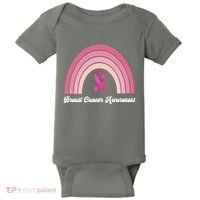 Breast Cancer Awareness Pink Rainbow Ribbon Baby Bodysuit thumb 0