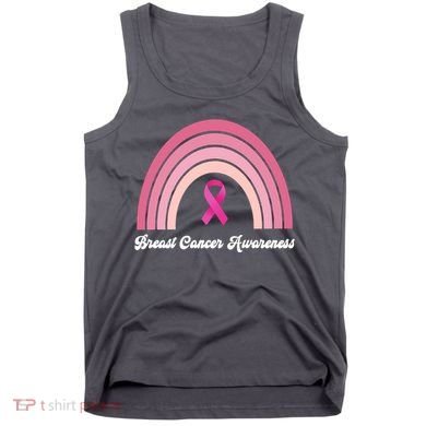Breast Cancer Awareness Pink Rainbow Ribbon Tank Top