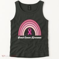 Breast Cancer Awareness Pink Rainbow Ribbon Tank Top thumb 2