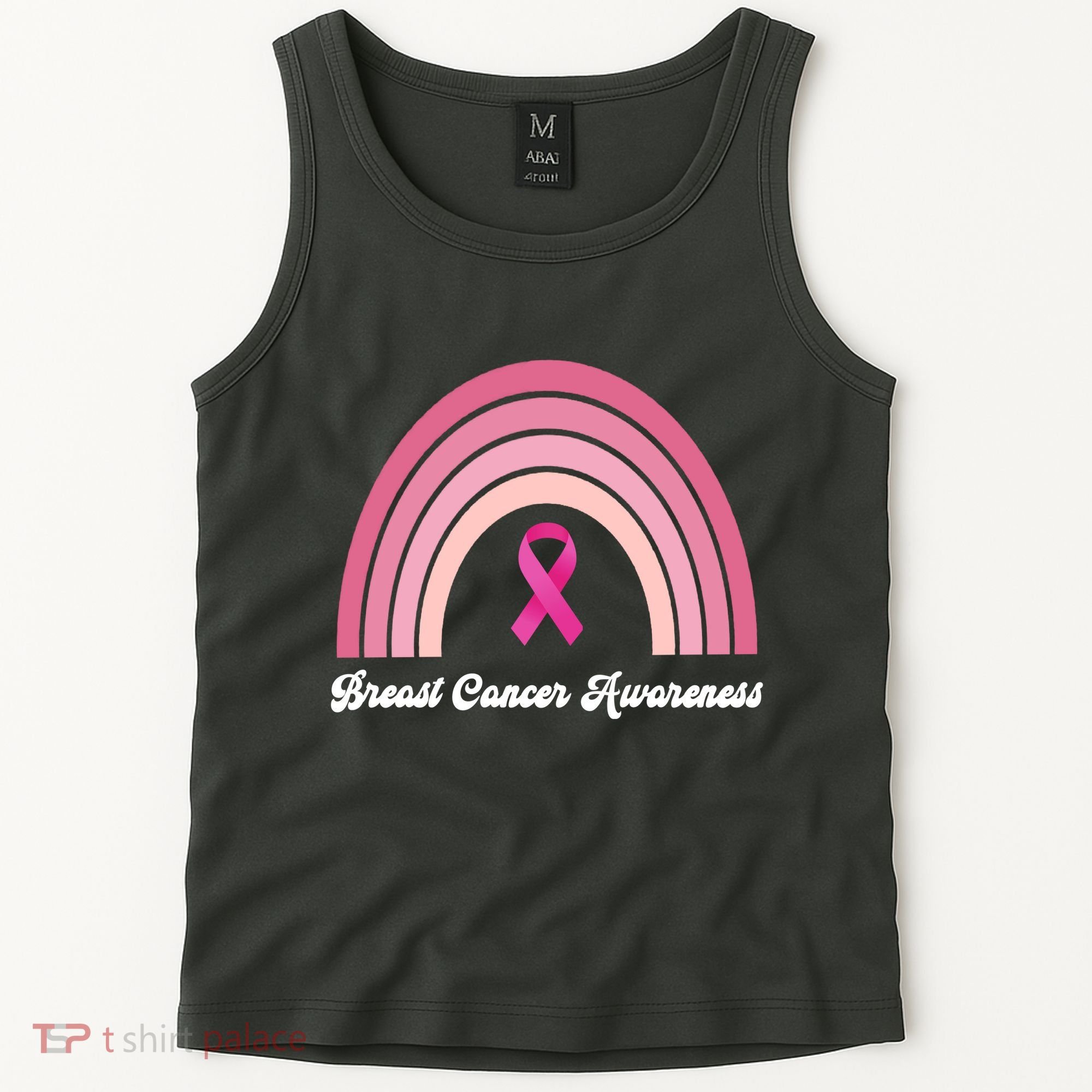 Breast Cancer Awareness Pink Rainbow Ribbon Tank Top
