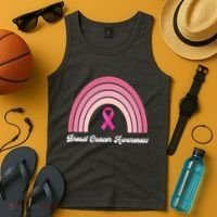 Breast Cancer Awareness Pink Rainbow Ribbon Tank Top thumb 4