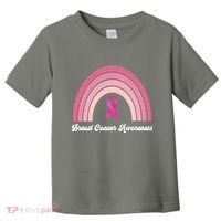 Breast Cancer Awareness Pink Rainbow Ribbon Toddler T-Shirt thumb 0