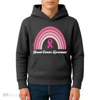 Breast Cancer Awareness Pink Rainbow Ribbon Kids Hoodie thumb 4