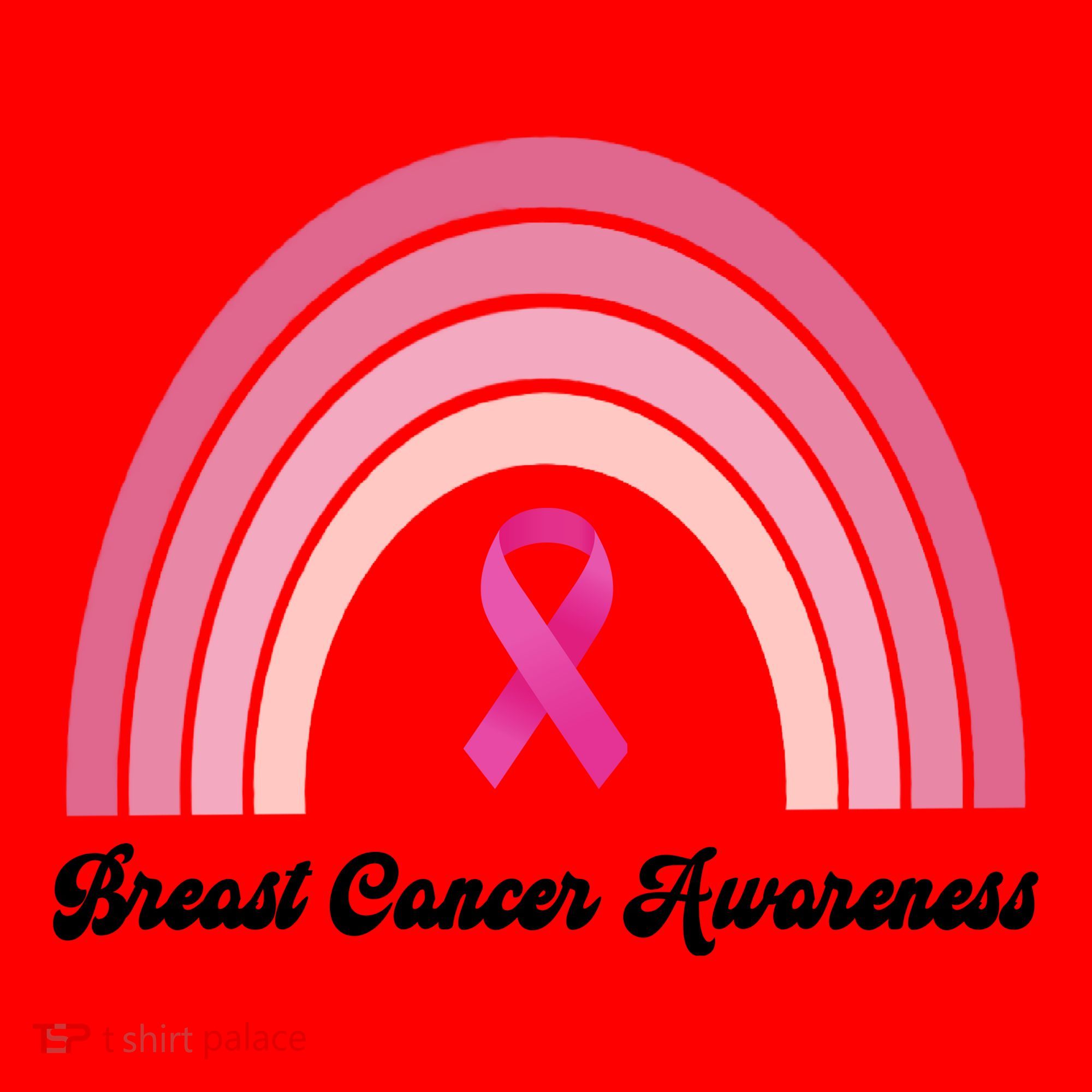 Breast Cancer Awareness Pink Rainbow Ribbon Santa Hat