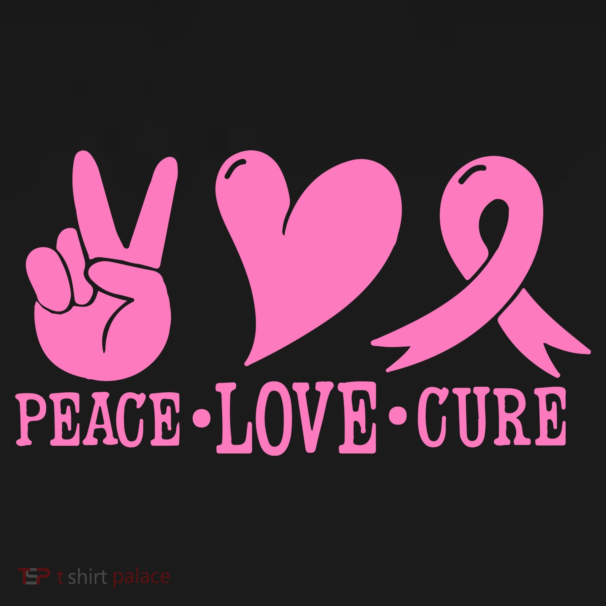 Breast Cancer Awareness Peace Love Cure Pink Ribbon Gift Hoodie