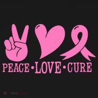 Breast Cancer Awareness Peace Love Cure Pink Ribbon Gift Sweatshirt thumb 3