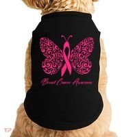 Breast Cancer Awareness Pink Butterfly Ribbon Doggie Tank thumb 0