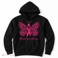 Breast Cancer Awareness Pink Butterfly Ribbon Hoodie thumb 0