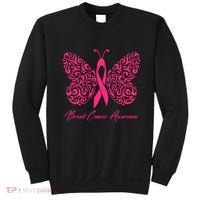 Breast Cancer Awareness Pink Butterfly Ribbon Sweatshirt thumb 0