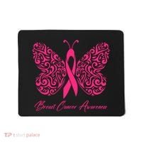 Breast Cancer Awareness Pink Butterfly Ribbon Mousepad thumb 0