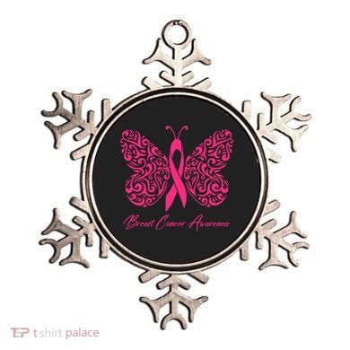 Breast Cancer Awareness Pink Butterfly Ribbon Ornament