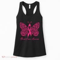 Breast Cancer Awareness Pink Butterfly Ribbon Women's Tank Top thumb 0