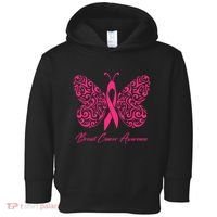 Breast Cancer Awareness Pink Butterfly Ribbon Toddler Hoodie thumb 0