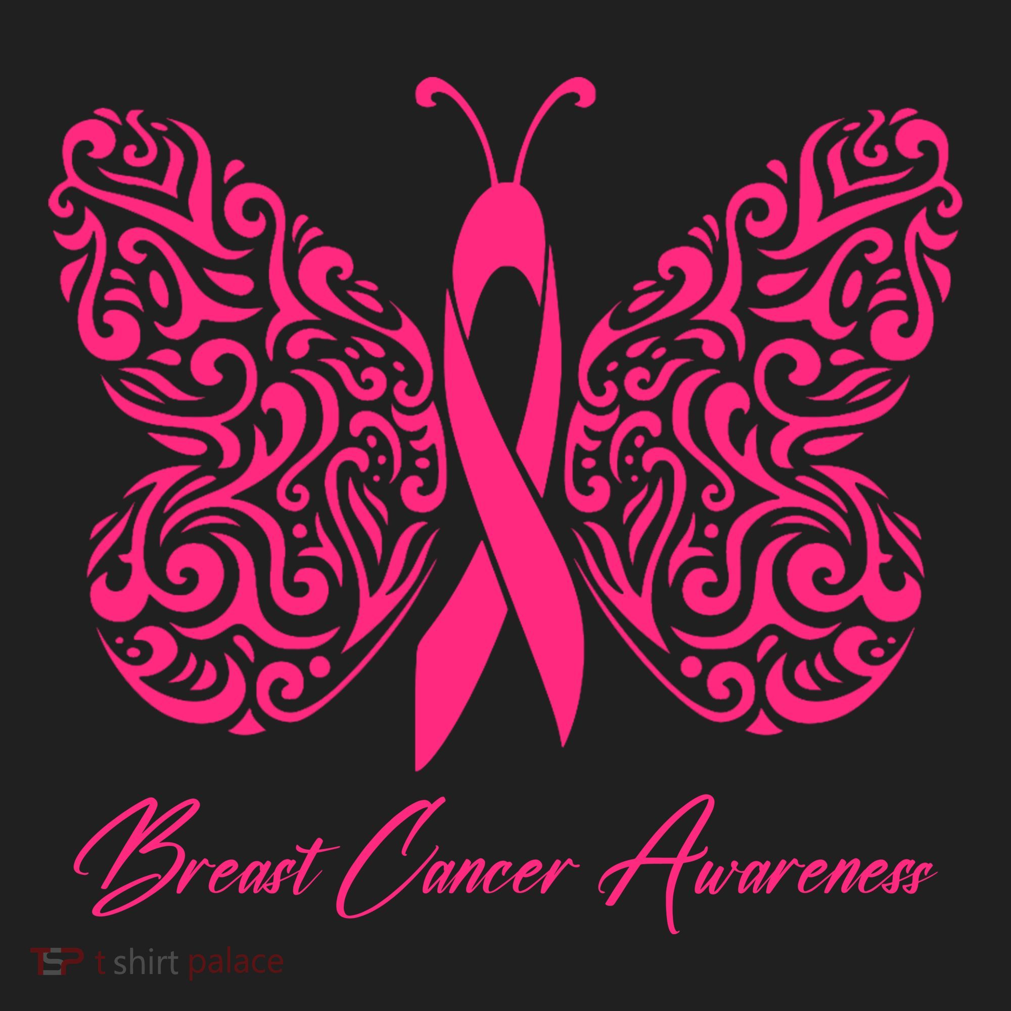 Breast Cancer Awareness Pink Butterfly Ribbon Golf Towel