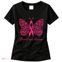 Breast Cancer Awareness Pink Butterfly Ribbon Women's T-Shirt thumb 0
