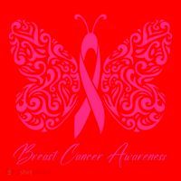 Breast Cancer Awareness Pink Butterfly Ribbon Santa Hat thumb 1