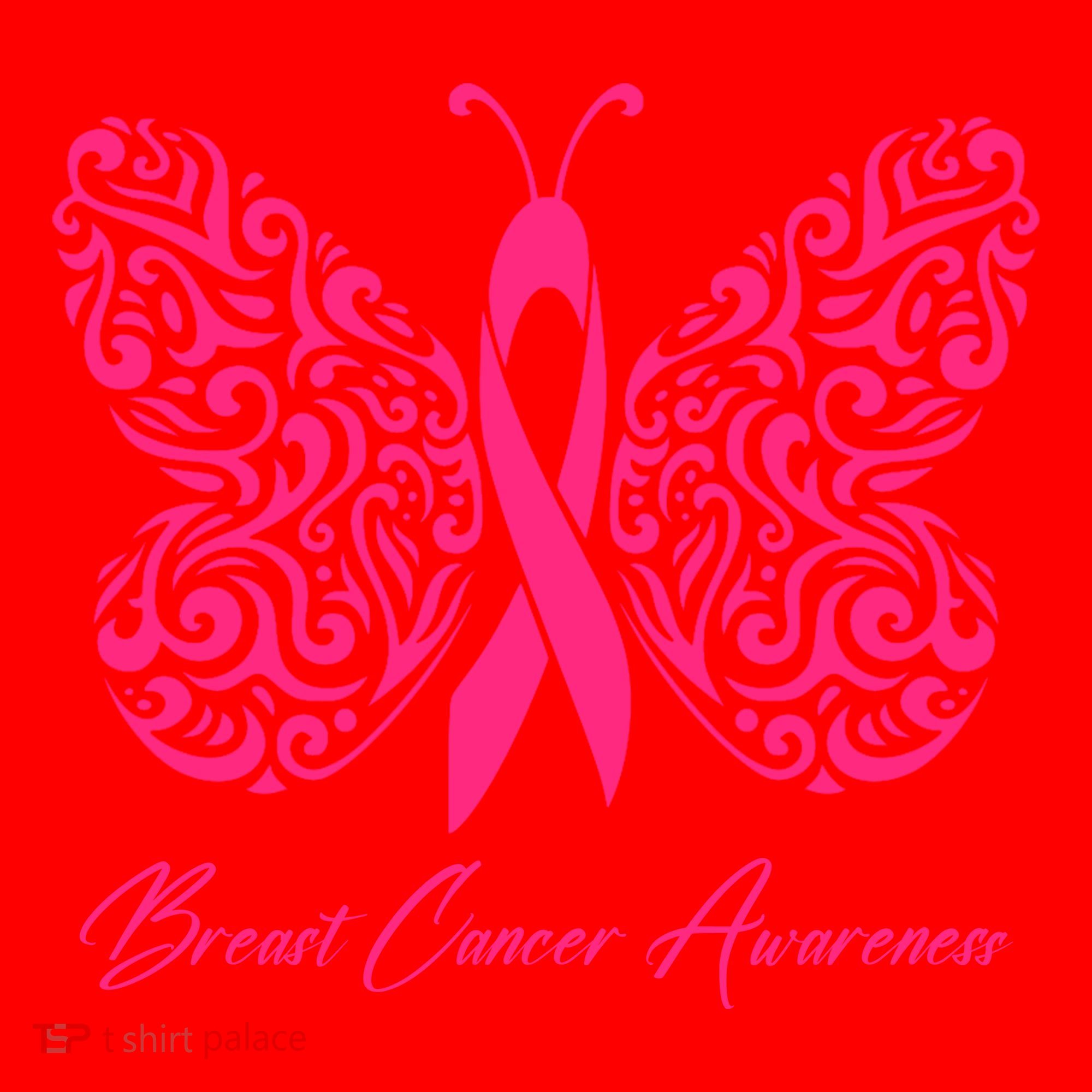 Breast Cancer Awareness Pink Butterfly Ribbon Santa Hat