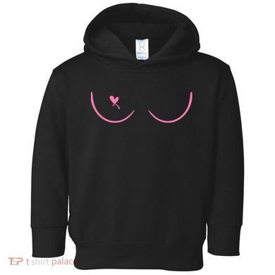 Breast Cancer Awareness Breast Heart Toddler Hoodie